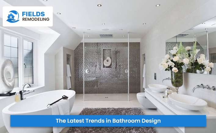 A modern bathroom with smart technology, including a smart shower and faucet.